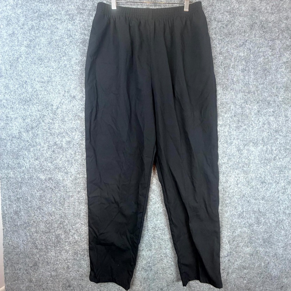 Uniform‎ City Pants Womens Large Black Stretch Comfort Elastic Waist Tapered Leg
